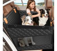 PETICON Large Dog Car Seat, Back Seat Extender for Dogs with 3 Mesh Windows, Waterproof Medium Carseat for Dogs with Hard Bottom, Pet Seat Cover for Cars, Trucks and SUVs