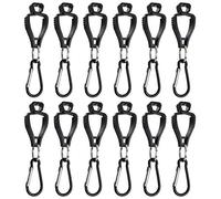 PetierWeit 12 Pack Gloves Clips Grabber Holder Glove Clip Holder Safety Work Clips Labor Glove Holder Labor Work Clamp for Belt Loop Non Slip and Windbreak in DIY Store Garden Work (Black)