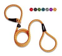 PetiFine Slip Lead, 6FT x 1/2" Reflective Heavy Duty Adjustable Nylon Dog Rope Leash for Small Medium Large Dogs (Orange)