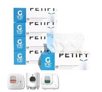 PETIFY Automatic Cat Litter Bin Bag - Compatible with Petkit Pura Max 2, Pura X - Pack of 5 Rolls (100 Pre-Separated Bags) with Drawstring Bag Code G Eco Pack with Integrated Dispenser