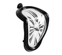 Petilleur Creative Dali Watch Melting Clock Surrealistic Table Shelf Desk Fashion Melted Clock Salvador Dali Distorted Clock Home Decoration (Black)