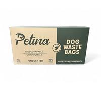Petina 100% Compostable Dog poo bags - Planet Friendly, Biodegradable, Plant Based Dog Poop Bags Rolls - Eco-Friendly Poo Bags for a Sustainable Future (270 bags/18 Rolls)
