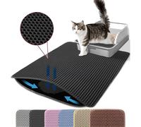 Petinstinct Jumbo Cat Litter Mat, 116x66cm Double Layer Honeycomb Cat Litter Mat Trapper, Non Slip Waterproof Urine Proof Extra Large Cat Litter Box Mat, Cat Supplies and Essentials, XXL, Black