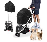 PETIQUE New Port | 3-in-1 Travel System | Pet Stroller | Detachable Carrier | Car Seat | Dog Pram | Dog Pushchair | Holds Pets up to 15.5 kg | Interior Space 60 x 35 x 50 cm