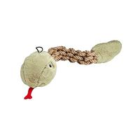 PETIQUE Tough Hemp Rattle Snake Dog Toy - Durable Natural Hemp Chew Toy for Dogs