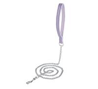 Petiry Chew Proof Metal Chain Leash,Nylon Handle with Soft Neoprene Padding and Reflective Stripe for Medium Dogs.(M, Purple Handle)