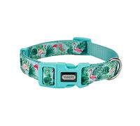 Petiry Flamingo Pattern Dog Collar, Polyester Material, Nylon Plus Ribbon 2 Layers, for Small Dogs(Small,Flamingo)