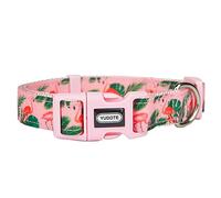 Petiry Flamingo Pattern Dog Collar, Polyester Material, Nylon Plus Ribbon 2 Layers, for Small Dogs(Small,Pink Flamingo)