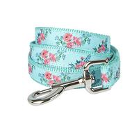 Petiry Green Floral Print Dog Leash - 5 Feet Durable Nylon Leash for Small & Medium Dogs, Lightweight Walking Leash (S Green Floral)