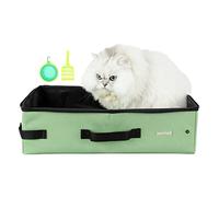 petisfam Portable Travel Litter Box for Easy Drive with Kitty, Large or Multiple Cats. Lightweight for Easy Carry, Sturdy, Leak-Proof, Collapsible