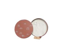 Petit Artichaut Baby Hand & Foot Imprints Round Box - Rainbow Terracotta
