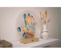 Petit Artichaut Family Colours Frame. Display Imprints of 5 Family Members in a Clear Frame. Create a Colourful and Truly Unique Piece of Art. Includes Wooden Stand.