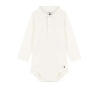 Petit Bateau Baby Boys’ Polo Neck Long Sleeve Bodysuit, White Marshmallow, 6 months