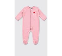 PETIT BATEAU Baby's Heart-Print Velvet Footed Onesie - Size: 3M - unisex