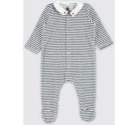 PETIT BATEAU Boy's Striped Cotton Footed Romper - Size: 6M - unisex