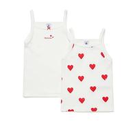 Pack of 2 Vest Tops in Organic Cotton Heart Print