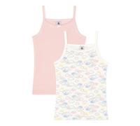 Petit Bateau Girl's A0a4b Suspenders Shirts, Variant 1, 4 Years (Pack of 2)