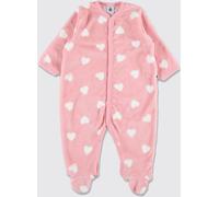 PETIT BATEAU Girl's Heart Print Fleece Footed Pajama - Size: 6M - unisex