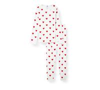 Petit Bateau Girl's Pyjamas, White Marshmallow / Red Terkuit, 14 years