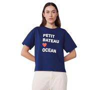 Petit Bateau Women's A0DI7 Short Sleeve T-Shirt, Blue, S