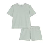 Petit Bateau Women's Striped Cotton Short Pyjamas, Willow/Marshmallow, L