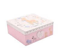 Petit Cheri - Giraffe Keepsake Box - Baby Girl - Precious Memories & Mementos Storage For Baby Girls, Kids & Children - New Baby, Baby Shower & Birth Gifting & Homeware - H: 8.5cm x W: 19cm.