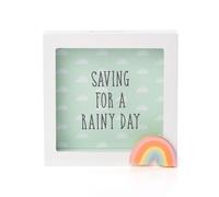 Petit Cheri Money Box Rainbow Design "Saving for Rainy Day"