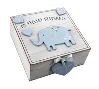 Petit Cheri 'My Special Keepsakes' Wooden Baby Box - Blue Blue