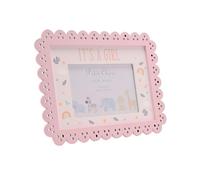 Petit Cheri - Scallop Frame 6" x 4" Pink - Its A Girl - Precious Memories Photo Picture Frame For Baby Girls, Kids & Children - New Baby, Baby Shower & Birth Gifting & Homeware - H: 26cm x W: 19cm.