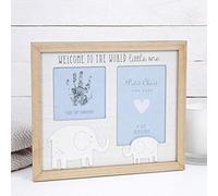 Petit Cheri Welcome to the World Hand Print & Photo Frame 4" x 6" - Blue