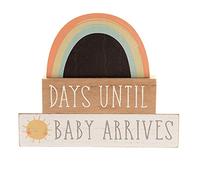 Petit Cheri Wooden Countdown Plaque Sign with Rainbow - Days Until Baby Arrives