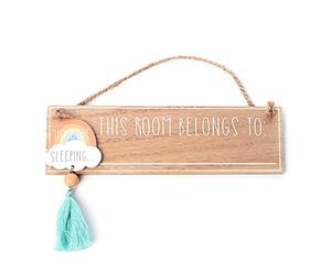 Petit Cheri Wooden Plaque Sign with Rainbow - This Room Belongs to