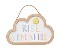 Petit Cheri Woven Cloud Plaque "Rise and Shine"