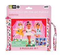 Petit Collage Ballerina Two-sided On-the-Go Puzzle, Pink, Purple, 100