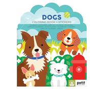 Petit Collage Dogs Coloring Book with Stickers | Activity Book with 100 Dog Themed Stickers | Travel Activity | Perfect Screen Free Fun for Ages 4+
