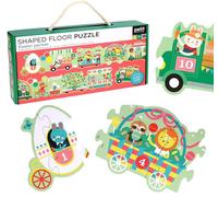 Petit Collage Easter Parade Shaped Floor Puzzle | Giant 6ft Long 30-Piece Spring Floor Jigsaw for Toddlers 3+ | Chunky Pieces with Hidden Treats to Search and Find | Eco-Friendly Gift for Easter