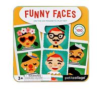 Petit Collage Funny Face Magnetic Travel Play Set - Fun Game for Families, Ideal for 2-4 Players, Ages 4+ - Travel Game for Kids with Handy Portable Tin - Make a Great Gift Idea