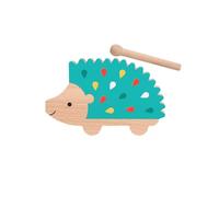 Petit Collage: Happy Hedgehog Percussion Instrument - Eco-Friendly Percussion Guiro for Kids 18mo+ - FSC Wood & Recycled Packaging - Builds Rhythm, Coordination, Auditory Awareness - Screen