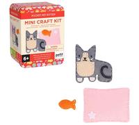 Petit Collage: Mini Craft Kit: Pocket Pet Kitten - Portable Felt Sewing Kit with Precut Pieces, Thread, Stuffing, Child-Safe Needle & Tin - Screen-Free Fine Motor Toy for Ages 6+