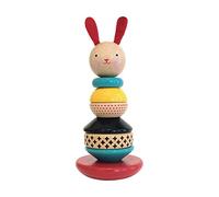 Petit Collage Modern Bunny Wooden Stacking Toy - Solid Wooden Stacking Rings for