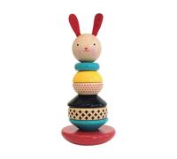 Petit Collage Modern Bunny Wooden Stacking Toy - Solid Wooden Stacking Rings for