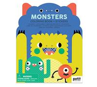 Petit Collage Monsters Coloring Book with Stickers