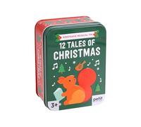 Petit Collage Musical Tin: 12 Tales of Christmas - 12 Holiday Stories with Wind-Up Music in Festive Keepsake Tin - Perfect for Kids 3+ - FSC & Vegetable Ink Eco-Friendly Gift