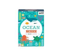 Petit Collage Ocean Trivia Quiz Cards | Fun Card Game for Kids | Kids Trivia Game for Ages 5+ | Includes 50 Aquatic-Themed Quiz Cards | Perfect for Family Fun and Classrooms