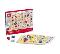 Petit Collage PTC319 Multi-Language Alphabet Wooden Tray Puzzle, Multicolor