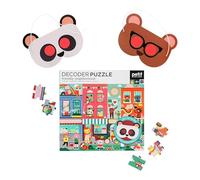 Petit Collage PTC650 Neighbourhood Decoder Animals Puzzle, Multicoloured, 100 Pieces, Berry
