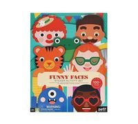 Petit Collage: Sticker Activity Set- Make Funny Faces | Giant Fold Out Sticker Book for Kids, Includes Over 100 Reusable Stickers | Activity Toys for Ages 4+