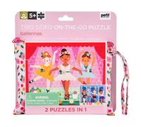 Petit Collage Ballerina Two-sided On-the-Go Puzzle, Pink, Purple, 100