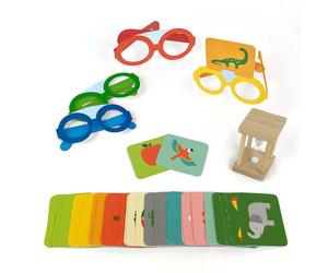 Petit Collage What am I Card Game A Family Guessing Game with Funny Glasses for All