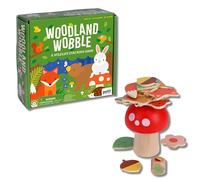 Petit Collage: Woodland Wobble | Stacking Game for Kids | Roll the Die and Stack the Objects on the Mushroom | Don't let the tower fall!| Great for Ages 4+